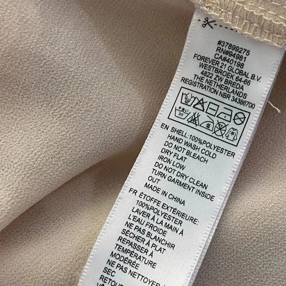 Forever 21 size M beige blouse with embellished sleeves GUC - Picture 2 of 7